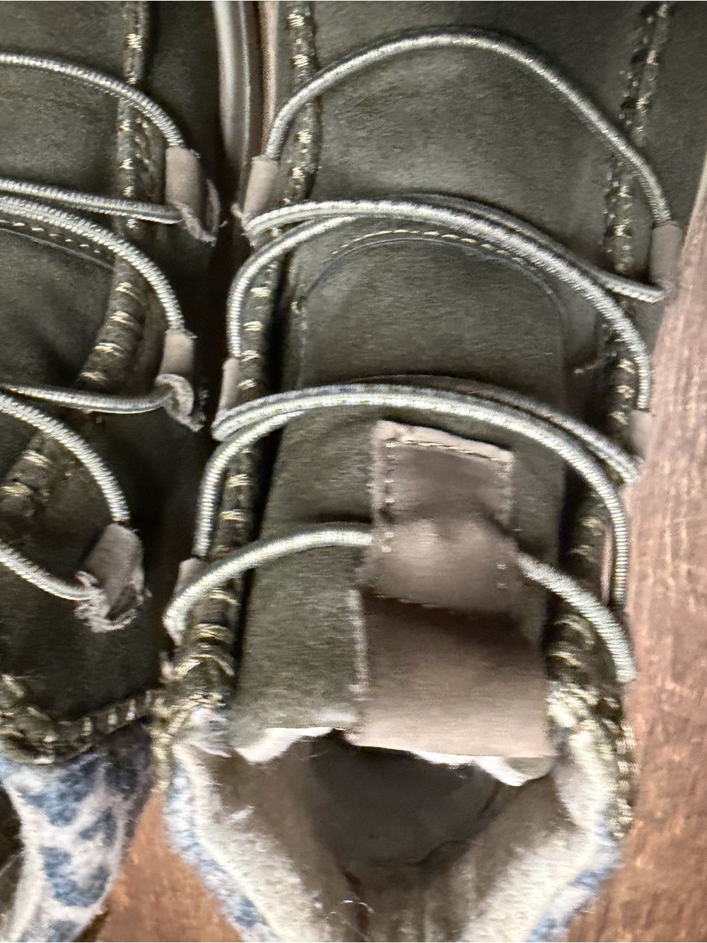 Womens Olive Green Suede Hey Dude Winter Boots - Picture 2 of 5